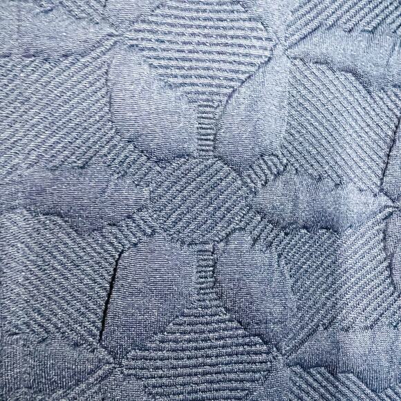 Tabitha x Anthropologie Quilted Floral Sheath Dress Navy Blue Mock Neck - M - Picture 4 of 5